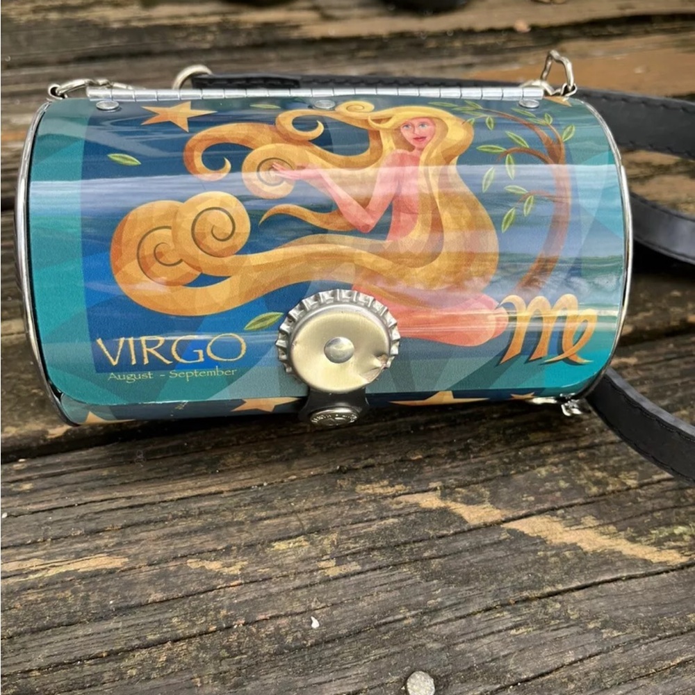 Little Earth Virgo The Maiden Horoscope Handbag Purse Bag Metal Cross Body NEW
